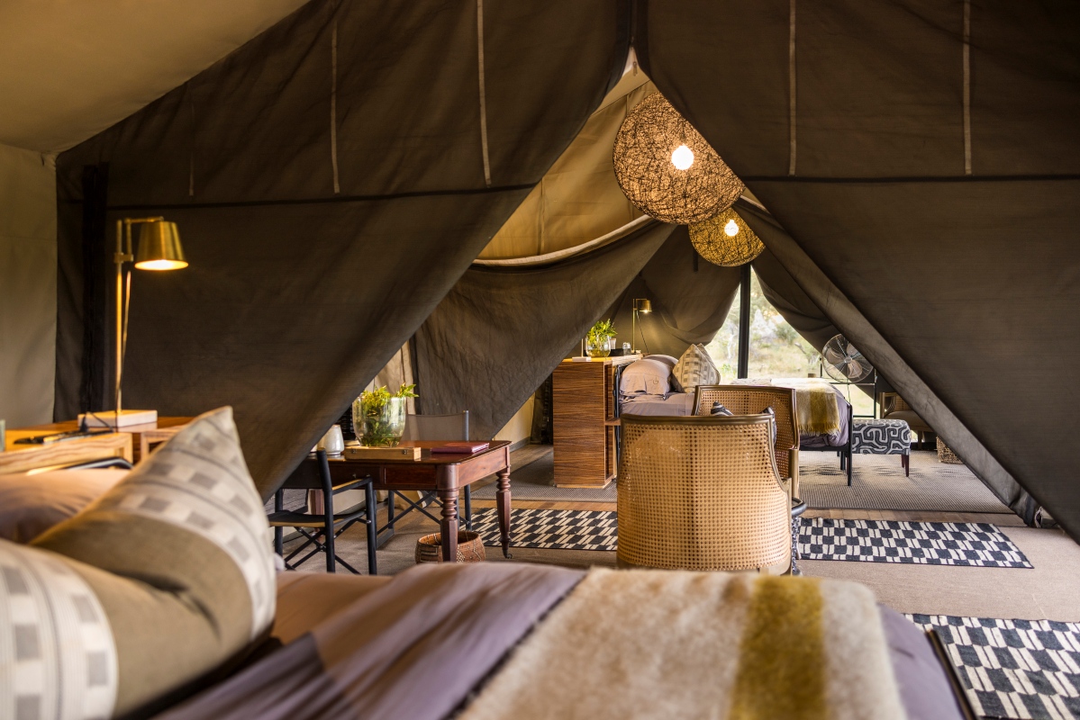 Gomoti Private Botswana - Luxury Tent Interior Lights
