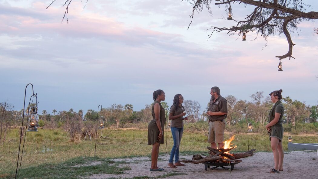 Gomoti Private Botswana - Main Camp Fire