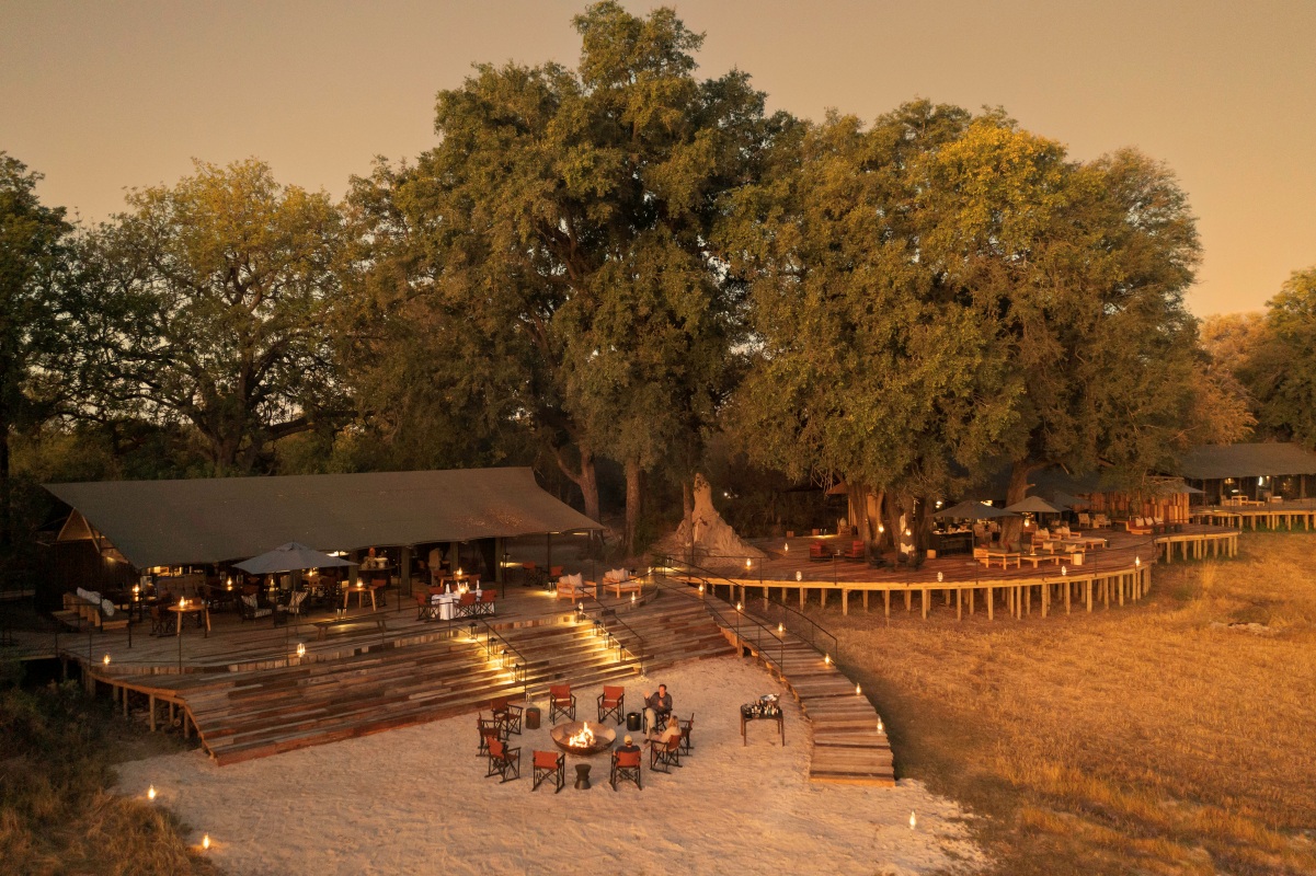 Kiri Camp Botswana - Main Camp Aerial Evening Light