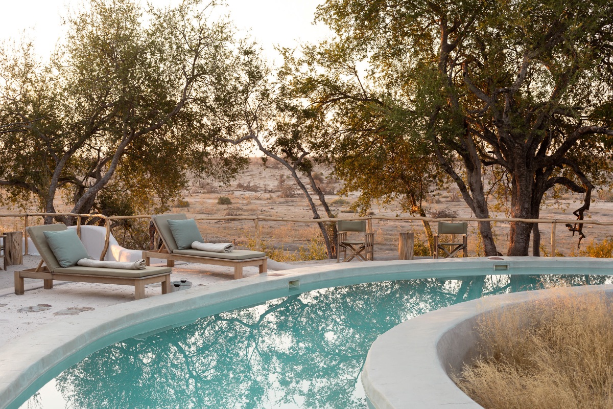 Moela Safari Lodge Pool at Sunset
