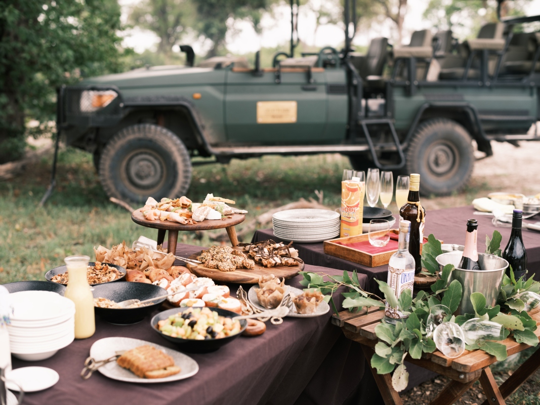Selinda Camp - Main Camp Breakfast in the bush