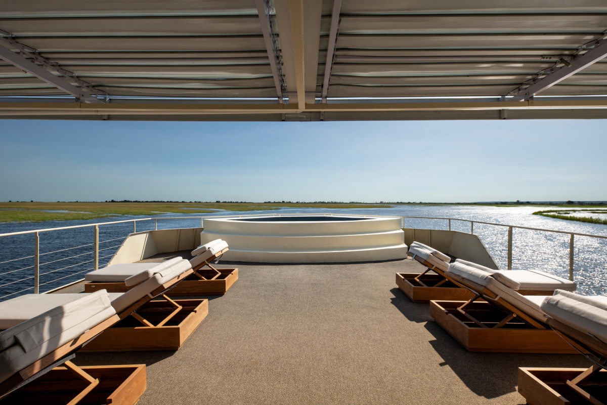 Zambezi Queen Upper deck with pool
